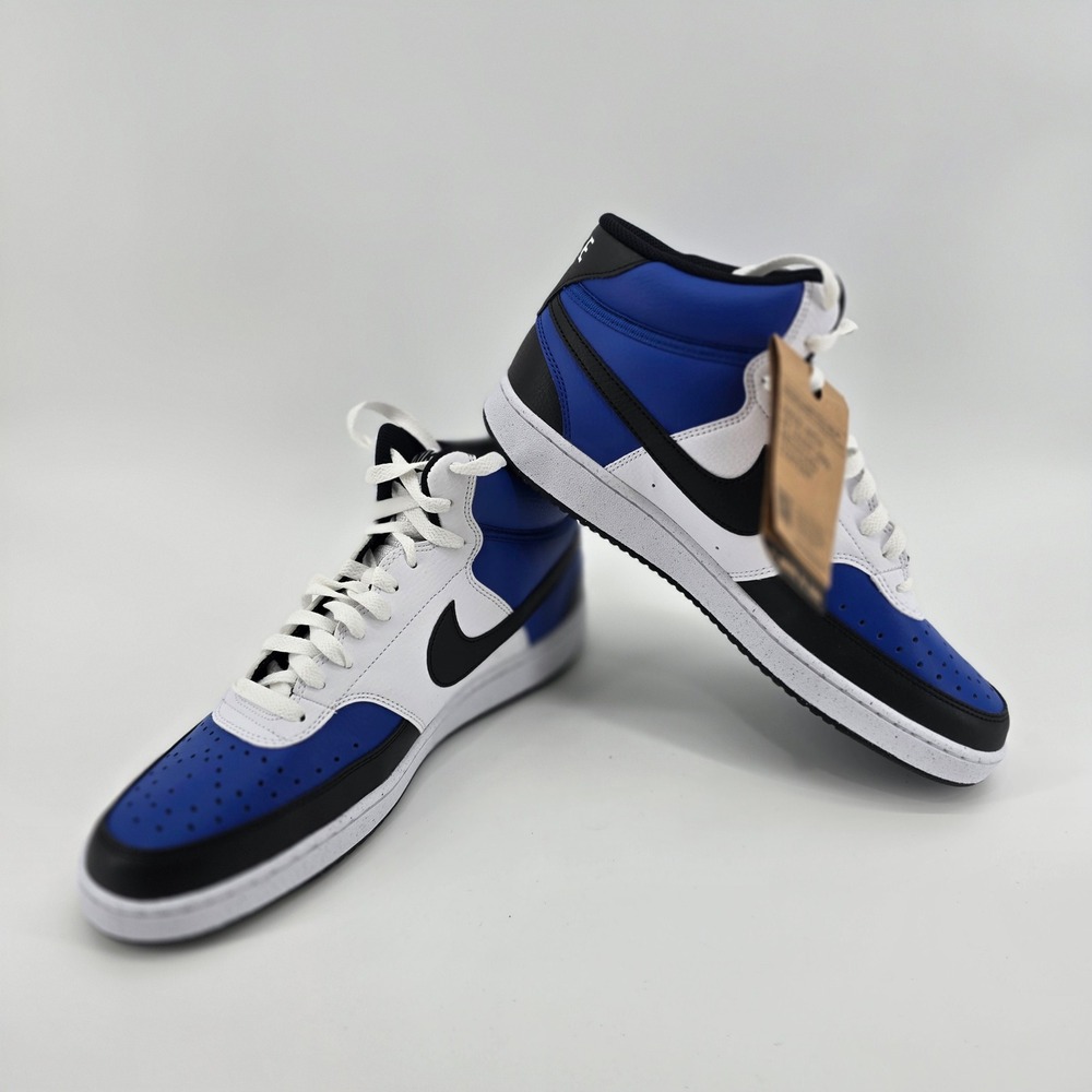 Nike Court Vision Mid Next Nature Mens Sneakers Blue Black White Size 10 NEW